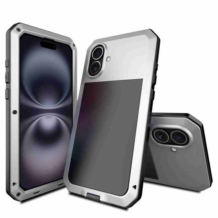 For iPhone 16 RedPepper Triple-proof Metal Phone Case(Silver) - iPhone 16 Cases by RedPepper | Online Shopping South Africa | PMC Jewellery | Buy Now Pay Later Mobicred