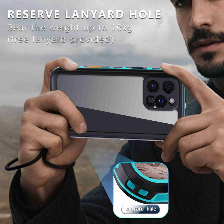 For iPhone 16 Pro RedPepper Transparent Dot IP68 Waterproof Triple-proof Phone Case(Black Blue) - free shipping - PMC Jewellery - Order now!