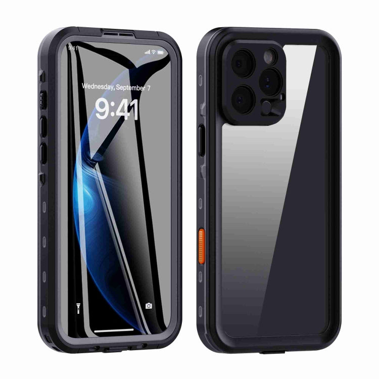 For iPhone 16 Pro RedPepper Transparent Dot IP68 Waterproof Triple-proof Phone Case(Black Dark Grey) - free shipping - PMC Jewellery - Order now!