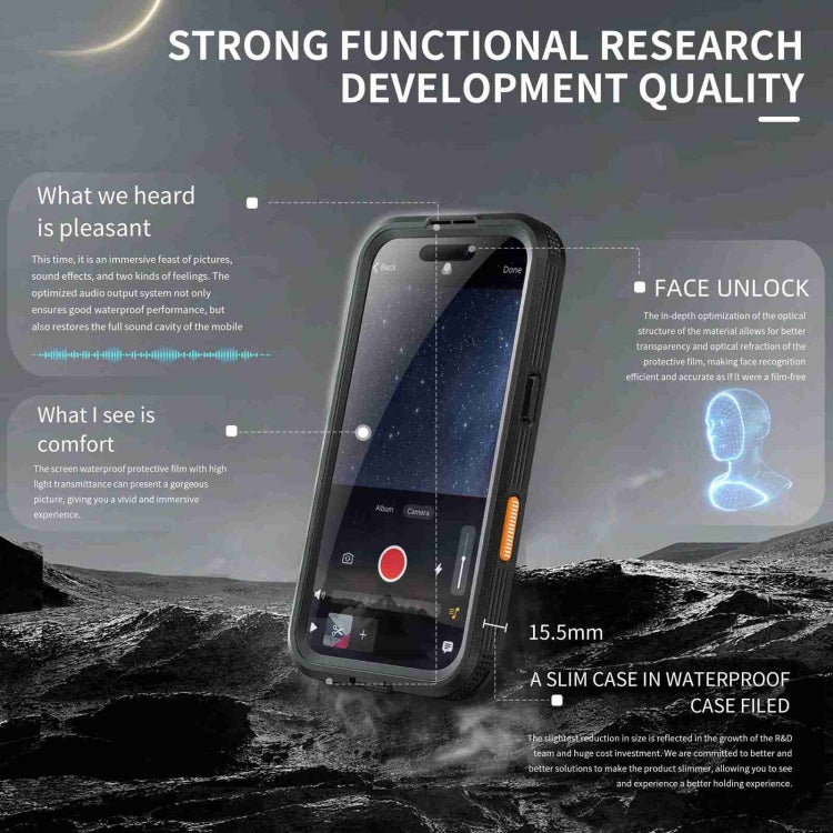 For iPhone 16 Pro RedPepper IP68 Waterproof Triple-proof MagSafe Phone Case(Black) - free shipping - PMC Jewellery - Order now!