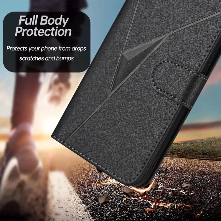 For Samsung Galaxy S25 Ultra 5G Triangle Pattern Buckle Clasp Leather Phone Case(Black) - Galaxy S25 Ultra 5G Cases by PMC Jewellery | Online Shopping South Africa | PMC Jewellery | Buy Now Pay Later Mobicred