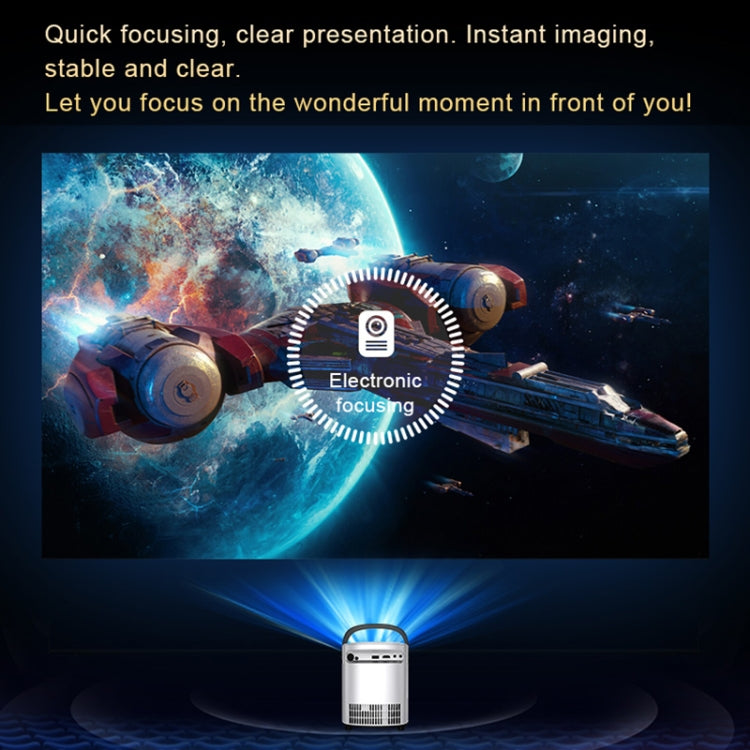T-2 1920 x 1080P 240ANSI HiSilicon 352 Android 9.0 Portable Projector, EU Plug(White) - LED Projector by PMC TechLife | Online Shopping South Africa | PMC TechLife | Buy Now Pay Later Mobicred