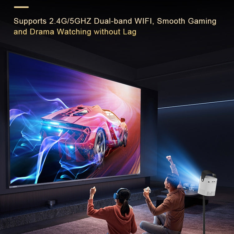 TS-2 1920 x 1080P 240ANSI HiSilicon 352 Android 9.0 Telescopic Projector, UK Plug(White) - LED Projector by PMC TechLife | Online Shopping South Africa | PMC TechLife | Buy Now Pay Later Mobicred