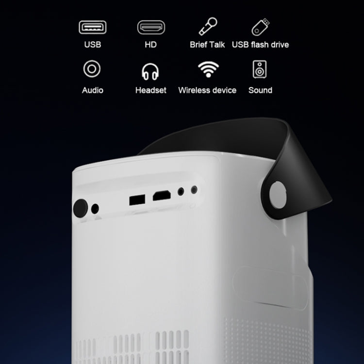 TS-2 1920 x 1080P 240ANSI HiSilicon 352 Android 9.0 Telescopic Projector, EU Plug(White) - LED Projector by PMC TechLife | Online Shopping South Africa | PMC TechLife | Buy Now Pay Later Mobicred