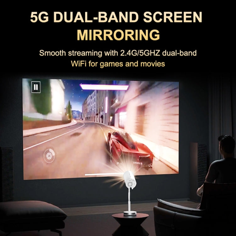 TS-3 1280x720P 260ANSI HiSilicon 352 Android 9.0 Telescopic Projector, EU Plug(White) - LED Projector by PMC TechLife | Online Shopping South Africa | PMC TechLife | Buy Now Pay Later Mobicred