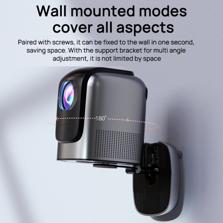 TZ-1 1080P 280ANSI HiSilicon 352 Android 9.0 Foldable PTZ Stand Projector, EU Plug(Grey) - LED Projector by PMC TechLife | Online Shopping South Africa | PMC TechLife | Buy Now Pay Later Mobicred