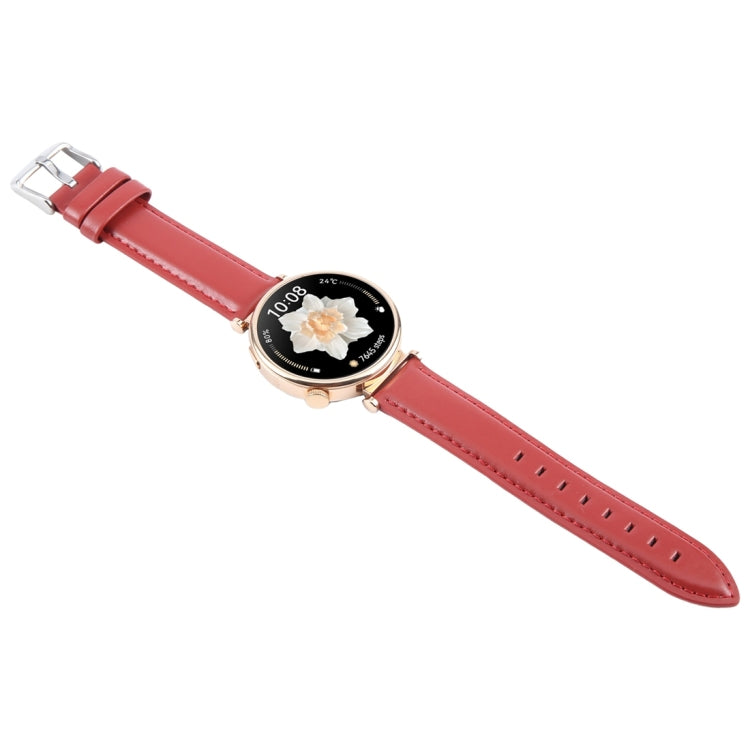 18mm Silver Steel Buckle Genuine Leather Watch Band Wristband(Red) - free shipping - PMc TechLife - Order now!
