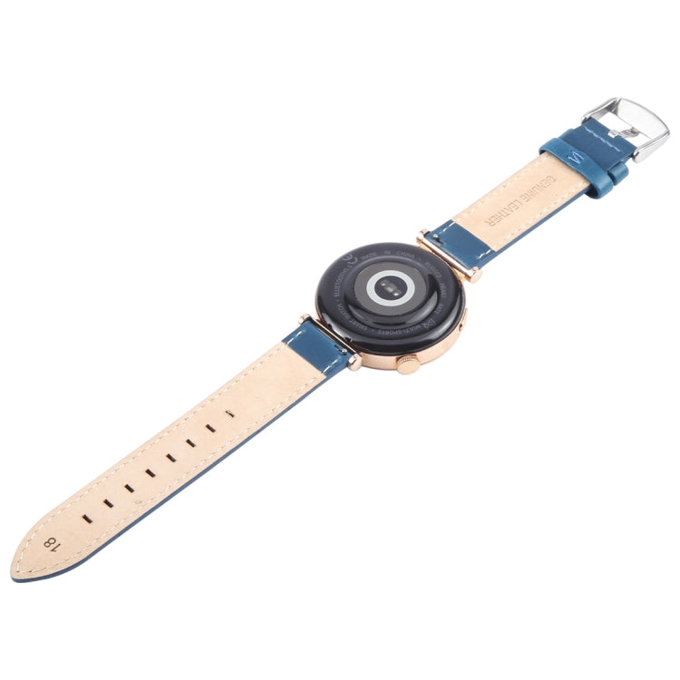 22mm Silver Steel Buckle Genuine Leather Watch Band Wristband(Blue) - 22mm Bands by PMc TechLife | Online Shopping South Africa | PMc TechLife | Buy Now Pay Later Mobicred