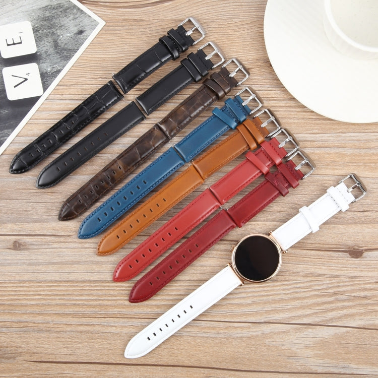 18mm Silver Steel Buckle Genuine Leather Watch Band Wristband(Coffee) - free shipping - PMc TechLife - Order now!