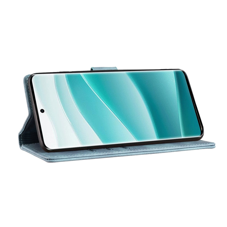 For Samsung Galaxy S25+ 5G Pen Heart Cat Embossed Leather Phone Case(Blue) - Galaxy S25+ 5G Cases by PMC TechLife | Online Shopping South Africa | PMC TechLife | Buy Now Pay Later Mobicred