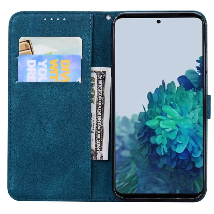 For Samsung Galaxy S25+ 5G Retro Skin Feel Butterflies Embossing Horizontal Flip Leather Phone Case(Blue) - Galaxy S25+ 5G Cases by PMC Jewellery | Online Shopping South Africa | PMC Jewellery | Buy Now Pay Later Mobicred