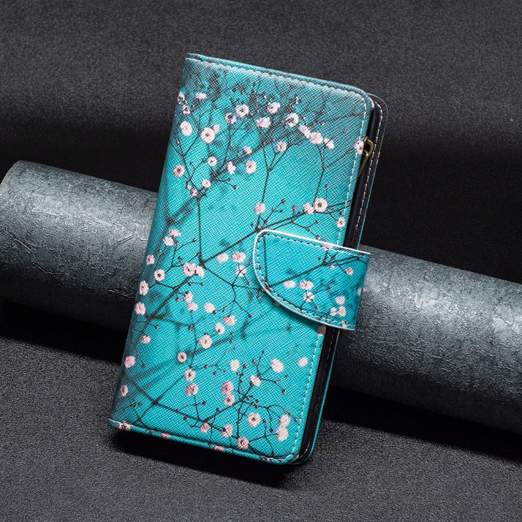 For Samsung Galaxy S25+ 5G Colored Drawing Pattern Zipper Leather Phone Case(Plum Blossom) - Galaxy S25+ 5G Cases by PMC Jewellery | Online Shopping South Africa | PMC Jewellery | Buy Now Pay Later Mobicred