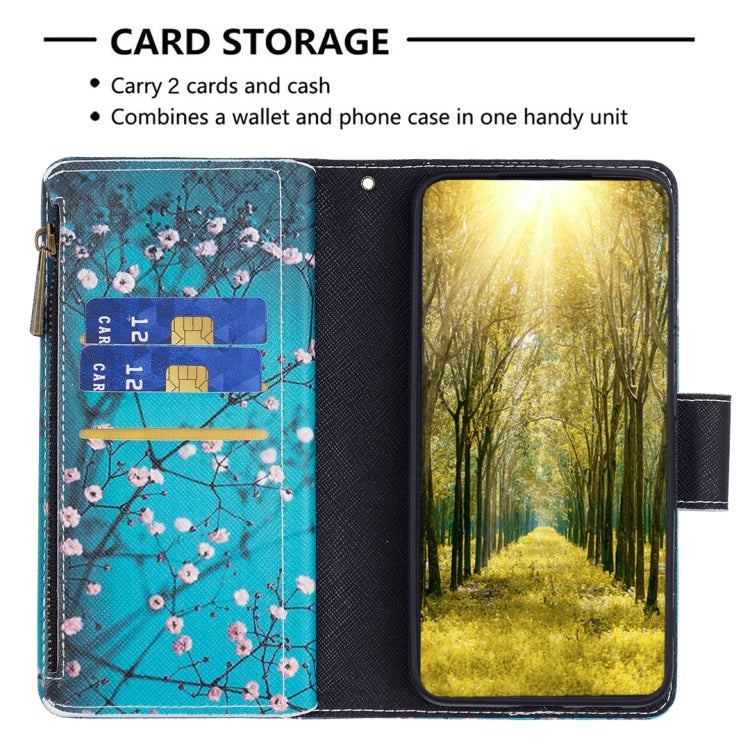 For Samsung Galaxy S25+ 5G Colored Drawing Pattern Zipper Leather Phone Case(Plum Blossom) - Galaxy S25+ 5G Cases by PMC Jewellery | Online Shopping South Africa | PMC Jewellery | Buy Now Pay Later Mobicred