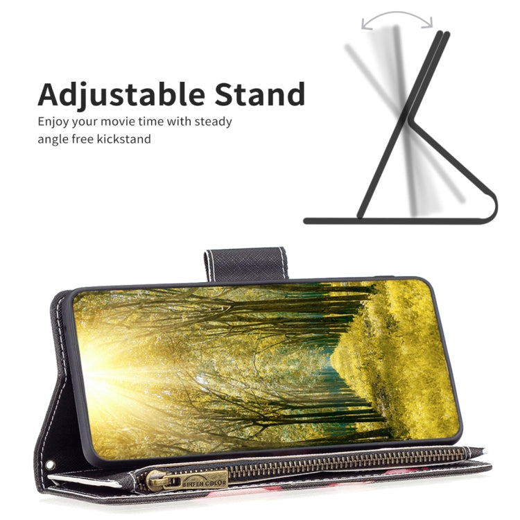 For Samsung Galaxy S25+ 5G Colored Drawing Pattern Zipper Leather Phone Case(Lotus) - Galaxy S25+ 5G Cases by PMC Jewellery | Online Shopping South Africa | PMC Jewellery | Buy Now Pay Later Mobicred