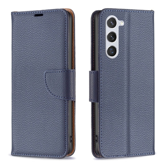 For Samsung Galaxy S25 5G Litchi Texture Pure Color Flip Leather Phone Case(Blue) - Galaxy S25 5G Cases by PMC Jewellery | Online Shopping South Africa | PMC Jewellery | Buy Now Pay Later Mobicred