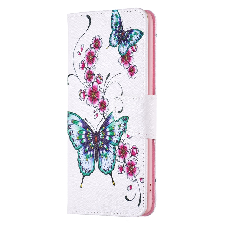 For Samsung Galaxy S25 5G Colored Drawing Pattern Leather Phone Case(Flowers Butterfly) - Galaxy S25 5G Cases by PMC Jewellery | Online Shopping South Africa | PMC Jewellery | Buy Now Pay Later Mobicred