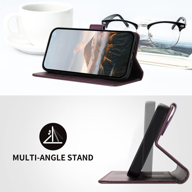 For Motorola Moto G Power 2024 Triangle Pattern Buckle Clasp Leather Phone Case(Dark Purple) - Motorola Cases by PMC Jewellery | Online Shopping South Africa | PMC Jewellery | Buy Now Pay Later Mobicred