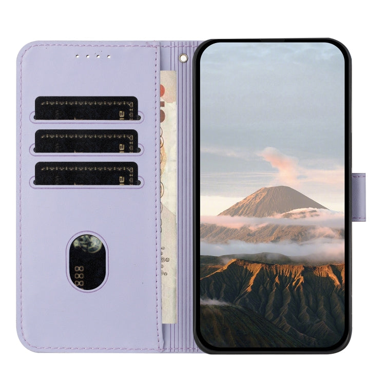 For Motorola Moto G Power 2024 Triangle Pattern Buckle Clasp Leather Phone Case(Light Purple) - Motorola Cases by PMC Jewellery | Online Shopping South Africa | PMC Jewellery | Buy Now Pay Later Mobicred