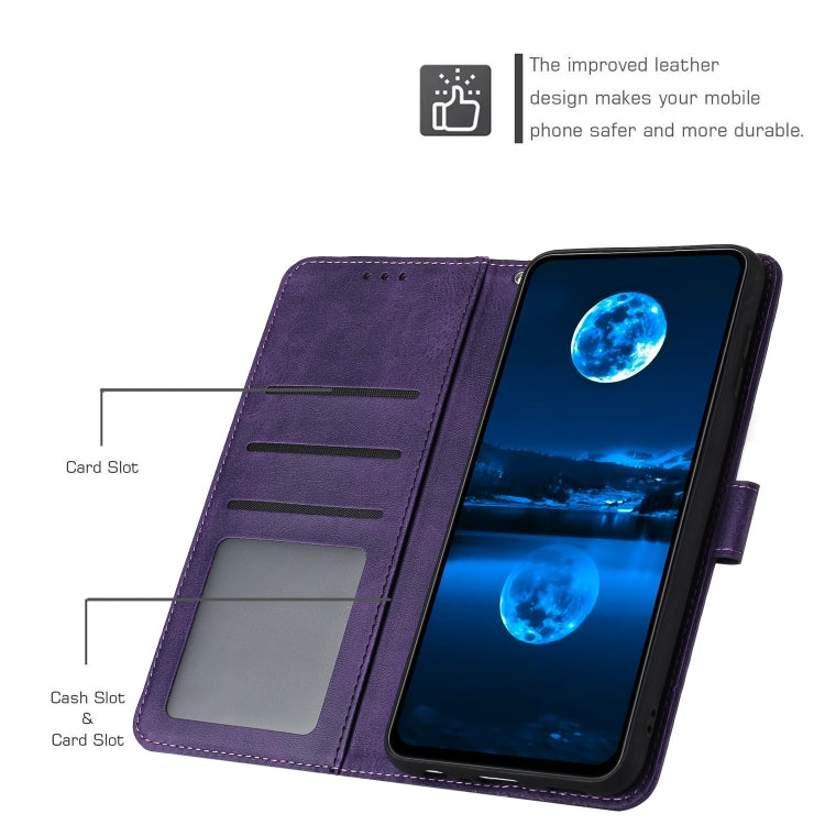 For Samsung Galaxy S25 / S24 5G Solid Calf Texture Flip Leather Phone Case(Purple) - Galaxy S25 5G Cases by PMC TechLife | Online Shopping South Africa | PMC TechLife | Buy Now Pay Later Mobicred