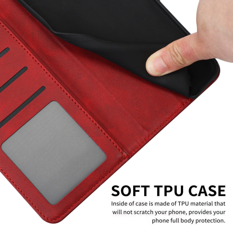 For Samsung Galaxy S25+ / S24+ 5G Solid Calf Texture Flip Leather Phone Case(Red) - Galaxy S25+ 5G Cases by PMC Jewellery | Online Shopping South Africa | PMC Jewellery | Buy Now Pay Later Mobicred