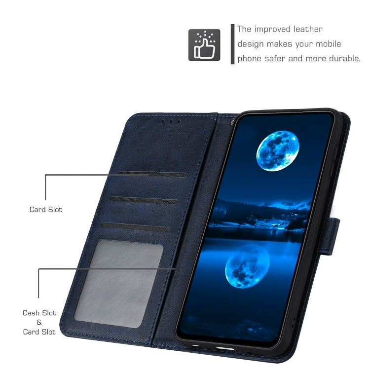 For Samsung Galaxy S25+ / S24+ 5G Solid Calf Texture Flip Leather Phone Case(Dark Blue) - Galaxy S25+ 5G Cases by PMC TechLife | Online Shopping South Africa | PMC TechLife | Buy Now Pay Later Mobicred
