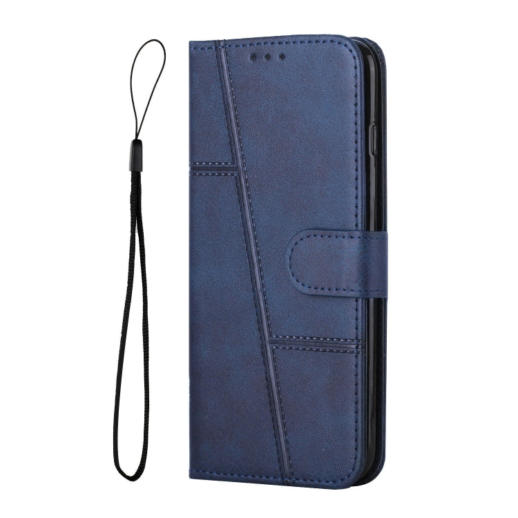 For Samsung Galaxy S25 / S24 5G Stitching Calf Texture Buckle Leather Phone Case(Blue) - Galaxy S25 5G Cases by PMC Jewellery | Online Shopping South Africa | PMC Jewellery | Buy Now Pay Later Mobicred