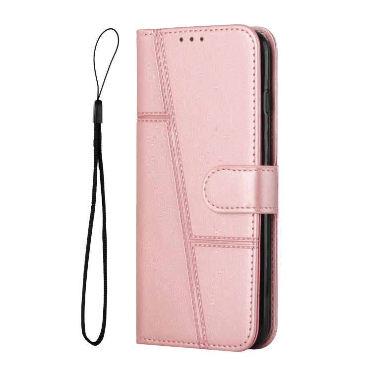 For Samsung Galaxy S25 / S24 5G Stitching Calf Texture Buckle Leather Phone Case(Rose Gold) - Galaxy S25 5G Cases by PMC Jewellery | Online Shopping South Africa | PMC Jewellery | Buy Now Pay Later Mobicred