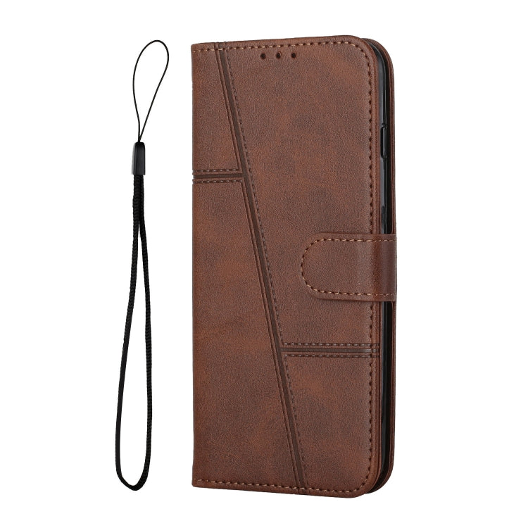 For Samsung Galaxy S25+ / S24+ 5G Stitching Calf Texture Buckle Leather Phone Case(Brown) - Galaxy S25+ 5G Cases by PMC Jewellery | Online Shopping South Africa | PMC Jewellery | Buy Now Pay Later Mobicred