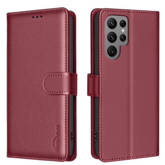 For Samsung Galaxy S25 Ultra 5G Litchi Texture RFID Anti-theft Leather Phone Case(Red) - Galaxy S25 Ultra 5G Cases by PMC Jewellery | Online Shopping South Africa | PMC Jewellery | Buy Now Pay Later Mobicred