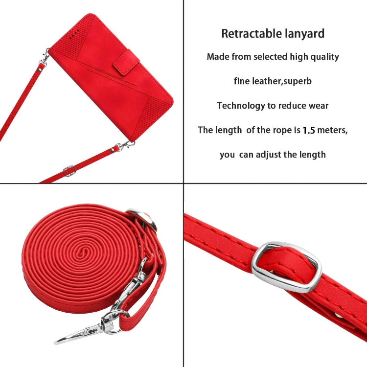 For Samsung Galaxy S25 Ultra 5G Dream Triangle Leather Phone Case with Long Lanyard(Red) - Galaxy S25 Ultra 5G Cases by PMC Jewellery | Online Shopping South Africa | PMC Jewellery | Buy Now Pay Later Mobicred