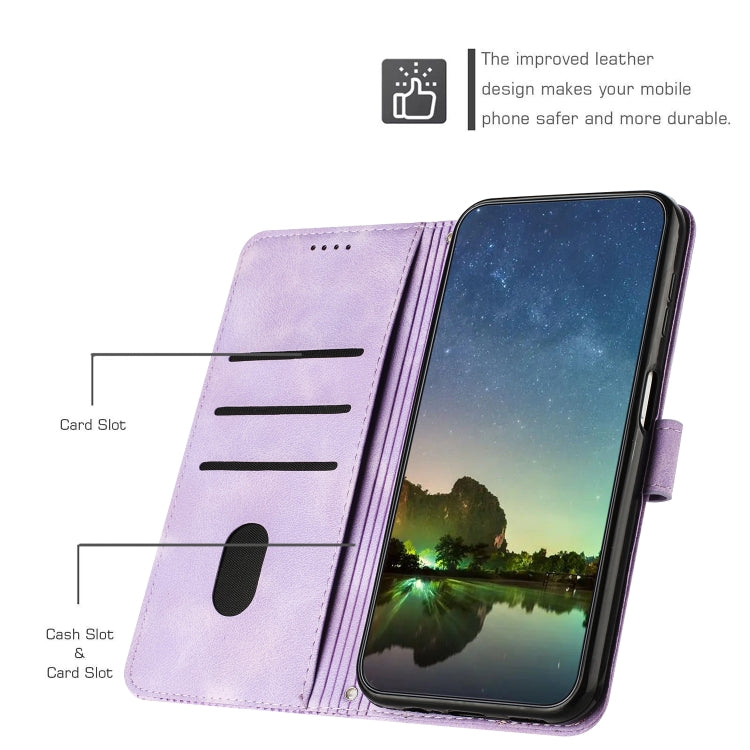 For Samsung Galaxy S25 / S24 5G Dream Triangle Leather Phone Case with Long Lanyard(Purple) - Galaxy S25 5G Cases by PMC Jewellery | Online Shopping South Africa | PMC Jewellery | Buy Now Pay Later Mobicred