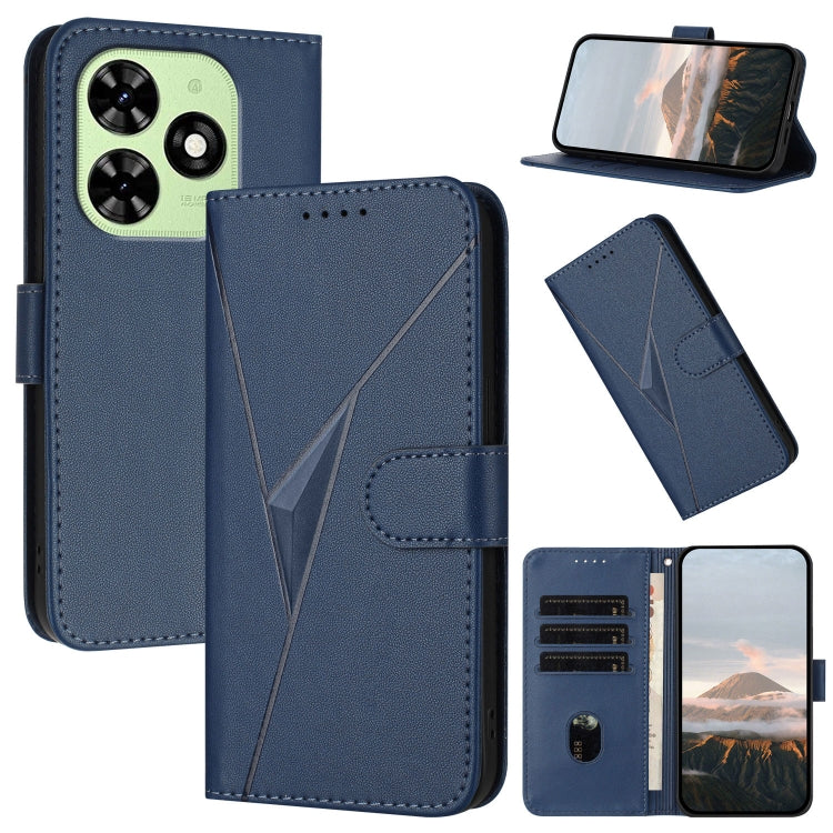 For Tecno Spark Go 2024 Triangle Pattern Buckle Clasp Leather Phone Case(Royal Blue) - free shipping - PMC Jewellery - Order now!