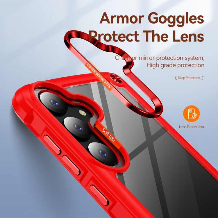 For Samsung Galaxy S25 5G TPU + PC Lens Protection Phone Case(Red) - Galaxy S25 5G Cases by PMC Jewellery | Online Shopping South Africa | PMC Jewellery | Buy Now Pay Later Mobicred