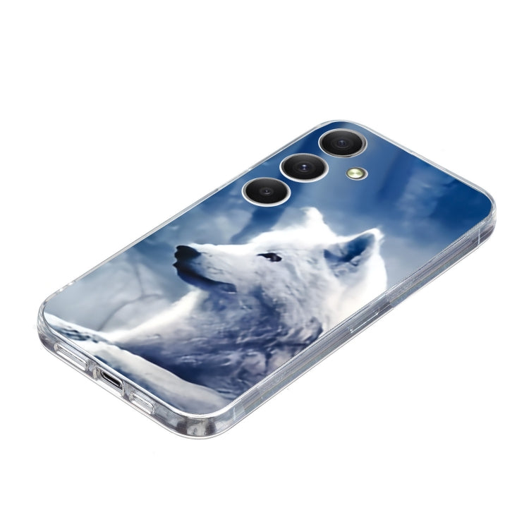 For Samsung Galaxy S25+ 5G Colorful Painting Pattern TPU Phone Case(White Wolf) - Galaxy S25+ 5G Cases by PMC Jewellery | Online Shopping South Africa | PMC Jewellery | Buy Now Pay Later Mobicred