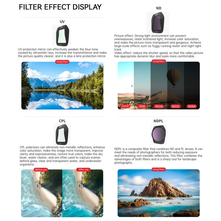 For DJI Air 3S JSR CB Series Drone Lens Filter, Filter:UV - free shipping - PMC TechLife - Order now!