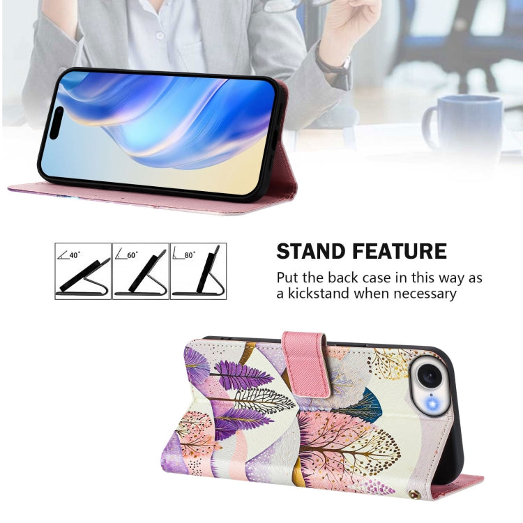 For iPhone 16e Art Colored Drawing Pattern Leather Phone Case(Landscape) - iPhone 16e Cases by PMC TechLife | Online Shopping South Africa | PMC TechLife | Buy Now Pay Later Mobicred