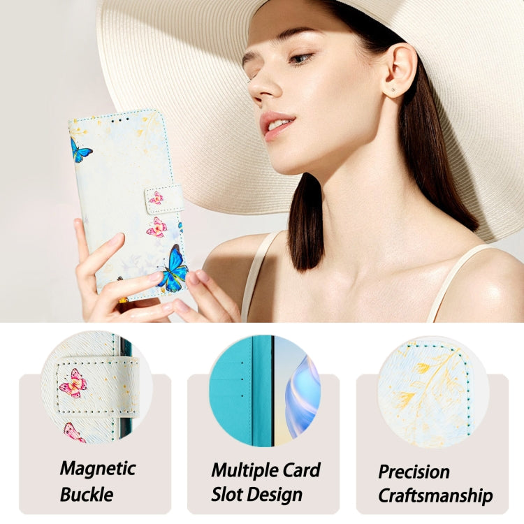 For iPhone 16e Art Colored Drawing Pattern Leather Phone Case(Butterfly house) - iPhone 16e Cases by PMC TechLife | Online Shopping South Africa | PMC TechLife | Buy Now Pay Later Mobicred