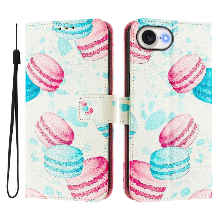 For iPhone 16e Art Colored Drawing Pattern Leather Phone Case(Cake) - iPhone 16e Cases by PMC TechLife | Online Shopping South Africa | PMC TechLife | Buy Now Pay Later Mobicred