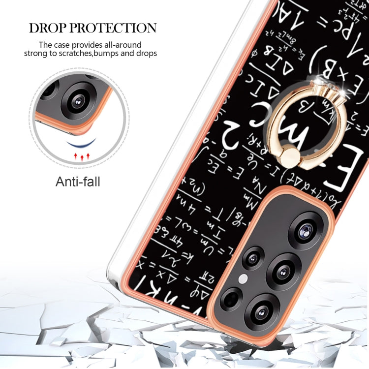 For Samsung Galaxy S25 Ultra 5G Electroplating Dual-side IMD Phone Case with Ring Holder(Equation) - Galaxy S25 Ultra 5G Cases by PMC TechLife | Online Shopping South Africa | PMC TechLife | Buy Now Pay Later Mobicred