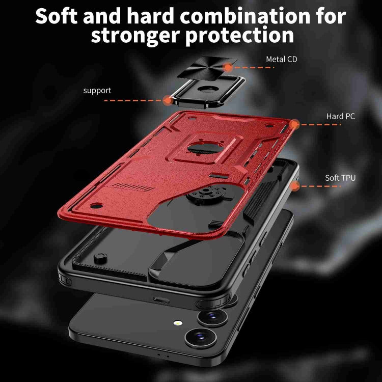 For Samsung Galaxy S25+ 5G Ring Holder PC Hybrid TPU Phone Case(Red) - Galaxy S25+ 5G Cases by PMC Jewellery | Online Shopping South Africa | PMC Jewellery | Buy Now Pay Later Mobicred