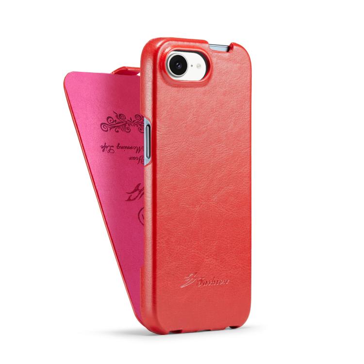 For iPhone 16e Fierre Shann 64 Texture Vertical Flip PU Leather Phone Case(Red) - free shipping - PMc TechLife - Order now!