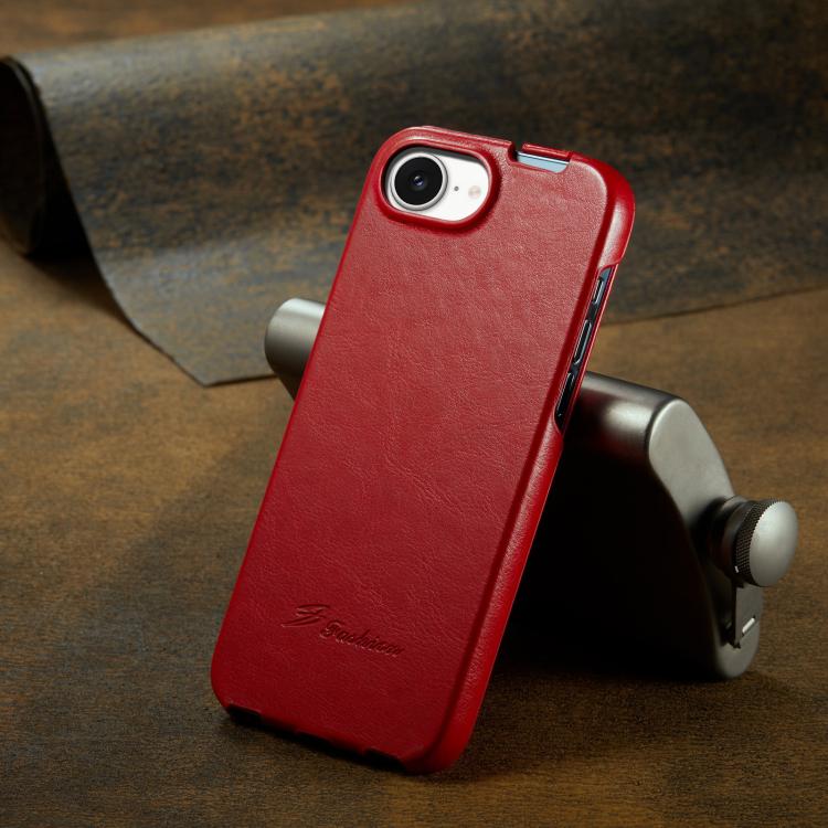 For iPhone 16e Fierre Shann 64 Texture Vertical Flip PU Leather Phone Case(Red) - free shipping - PMc TechLife - Order now!