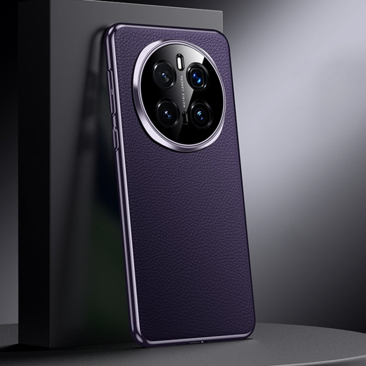 For Honor Magic7 Pro Genuine Leather PC Phone Case(Dark Purple) - Honor Cases by PMC TechLife | Online Shopping South Africa | PMC TechLife | Buy Now Pay Later Mobicred
