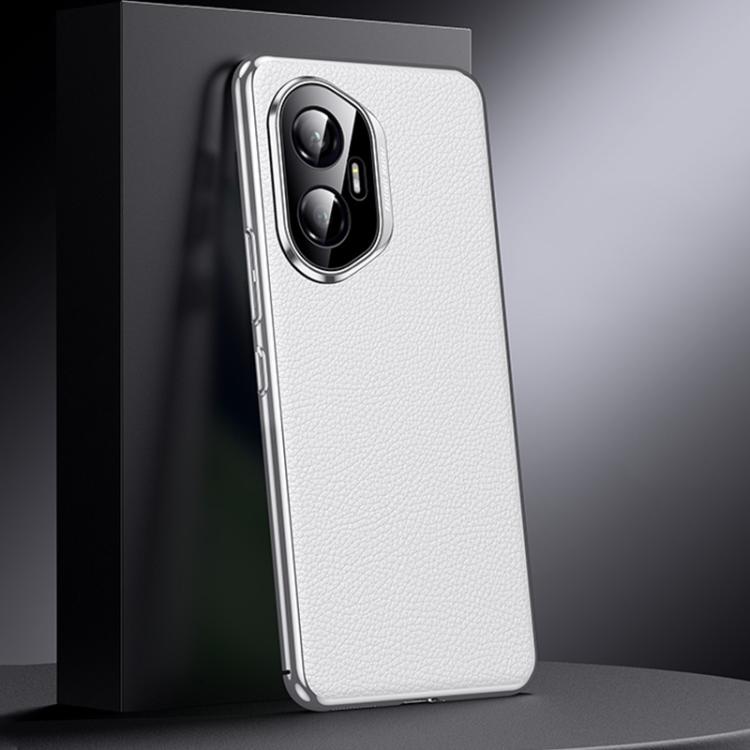 For Honor 300 Genuine Leather PC Phone Case(White) - Honor Cases by PMC TechLife | Online Shopping South Africa | PMC TechLife | Buy Now Pay Later Mobicred