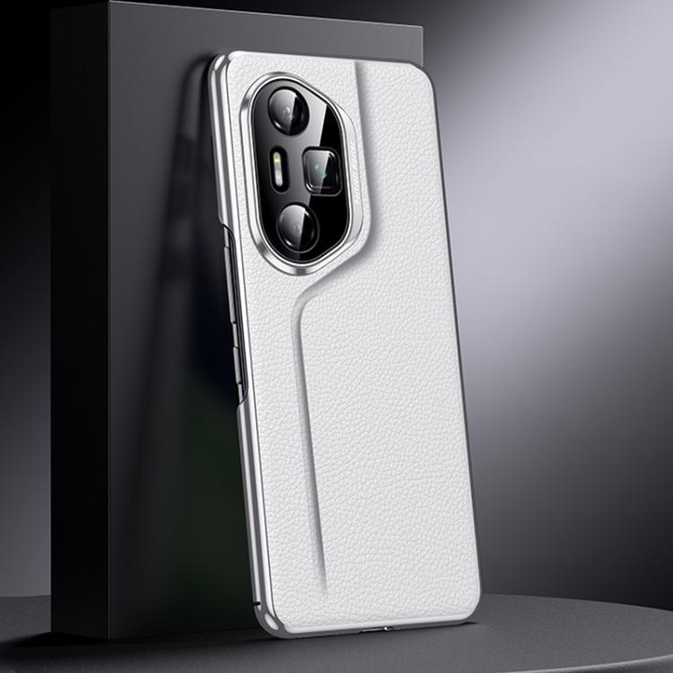 For Honor 300 Pro Genuine Leather PC Phone Case(White) - Honor Cases by PMC TechLife | Online Shopping South Africa | PMC TechLife | Buy Now Pay Later Mobicred