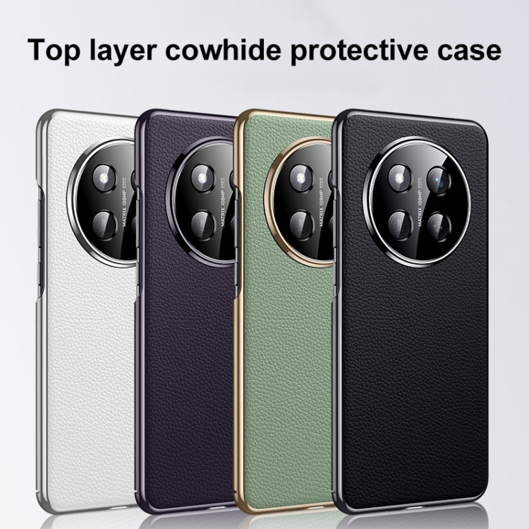 For Honor 300 Ultra Genuine Leather PC Phone Case(Dark Purple) - Honor Cases by PMC TechLife | Online Shopping South Africa | PMC TechLife | Buy Now Pay Later Mobicred