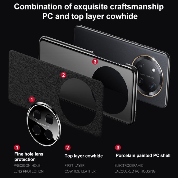 For Honor X60 Pro Genuine Leather PC Phone Case(Black) - Honor Cases by PMC TechLife | Online Shopping South Africa | PMC TechLife | Buy Now Pay Later Mobicred