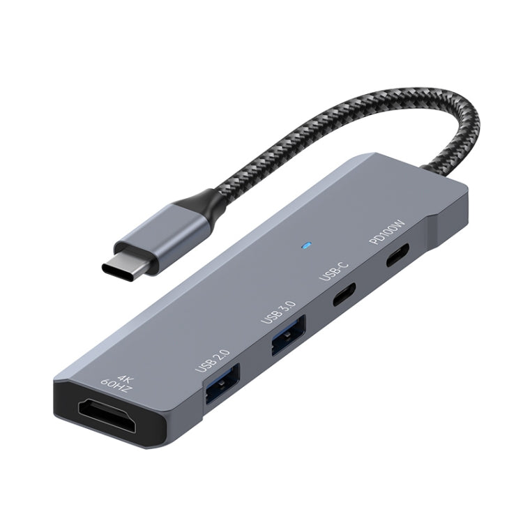 ADS-336 5 in 1 4K 60Hz HDMI, 2 x USB-C / Type-C, 2 x USB Multi-function HUB Expander(Dark Grey) - free shipping - PMC TechLife - Order now!