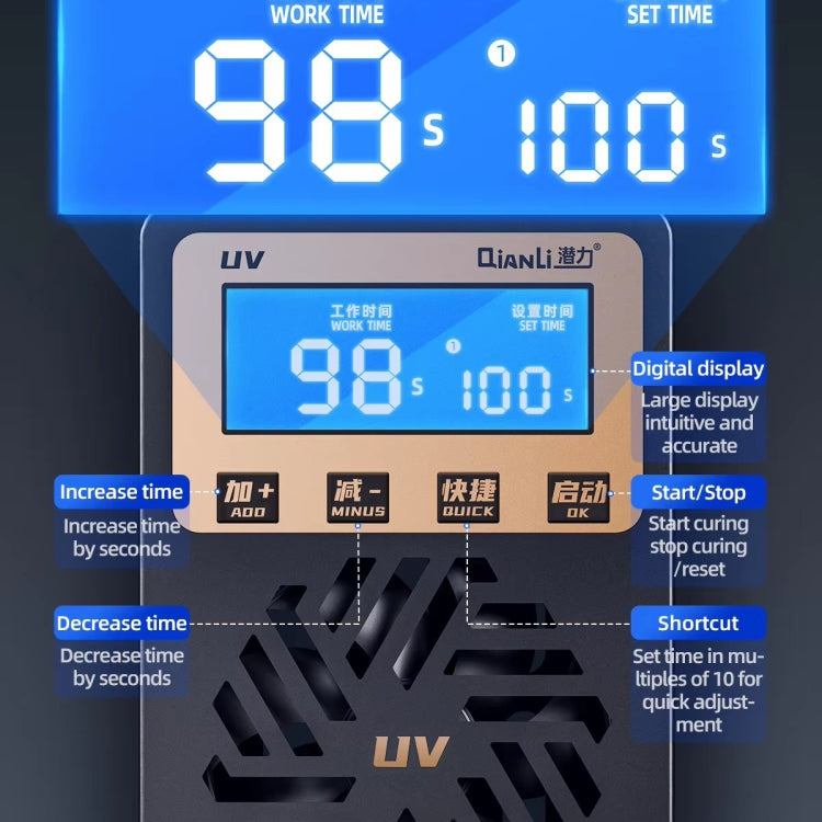 Qianli UVC17 7 inch Integrated UV Curing Lamp with Timing Function, Plug:US Plug - free shipping - PMC TechLife - Order now!