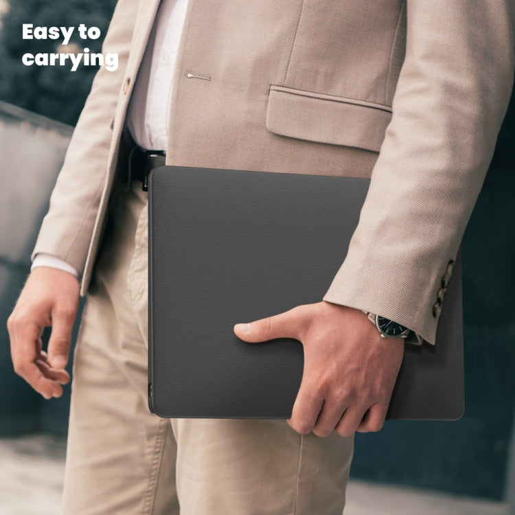 For MacBook Air 13.3 inch A2337 Business Magnetic Holder PC + PU Laptop Protective Case(Grey) - MacBook Air Cases by PMC Jewellery | Online Shopping South Africa | PMC Jewellery | Buy Now Pay Later Mobicred